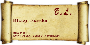Blasy Leander névjegykártya